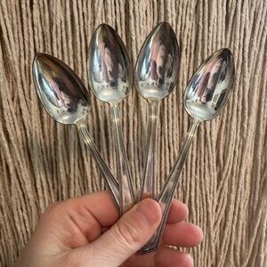 Antique Alvin Sterling Silver 1929 Richmond 5 O’Clock Teaspoon Set x4